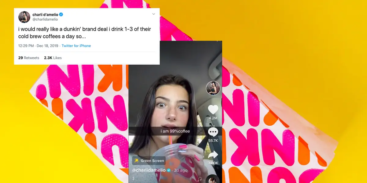TikTok Star Charli D'Amelio Gives Dunkin' Millions of Free Video Views